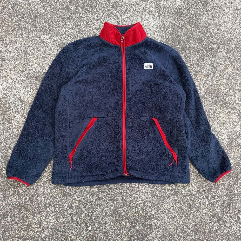 The North Face Campshire Jacket Fleece Sherpa Blue/ Orange Men's - Small - Read